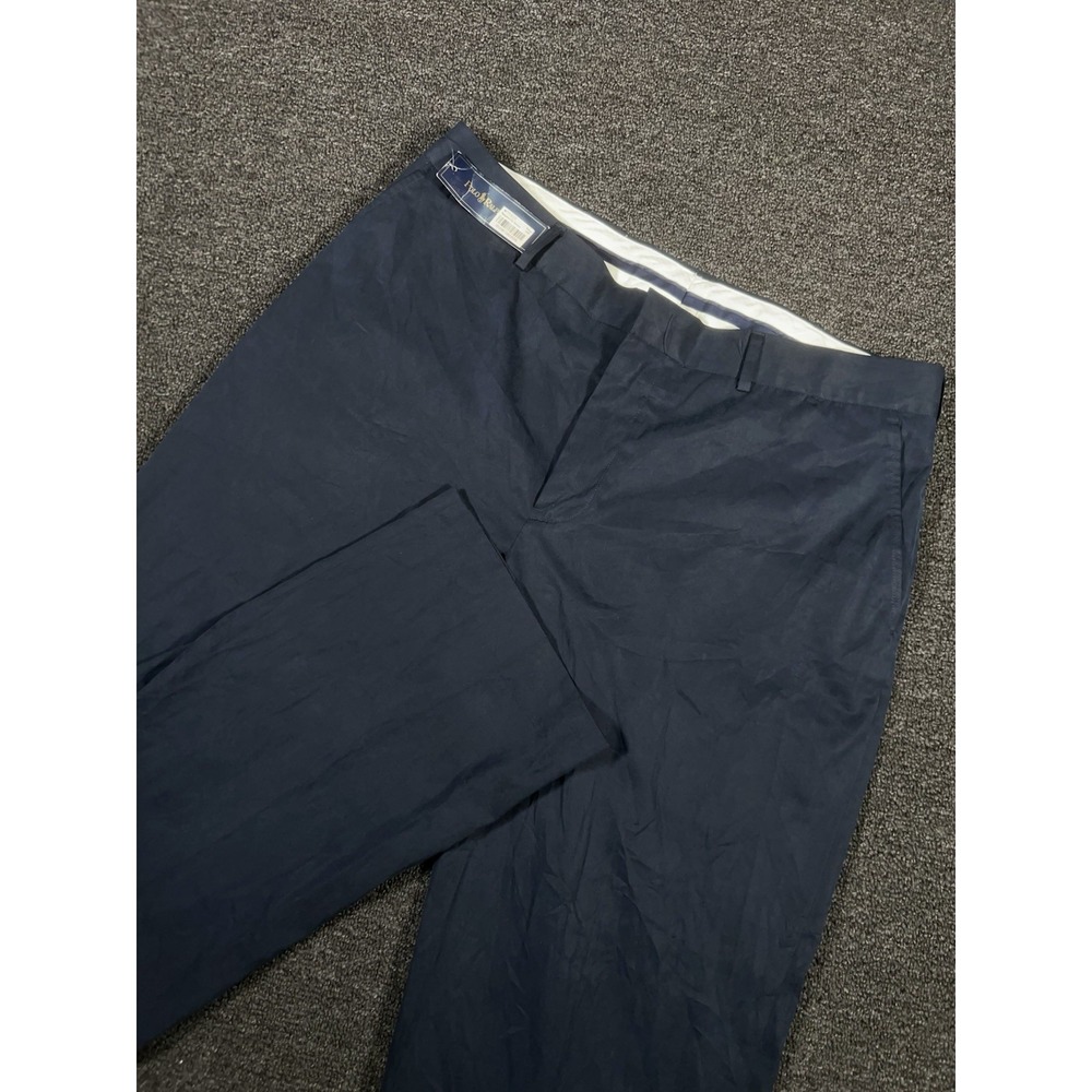 New Polo Ralph Lauren Dress Pants Men's 36x32 Blue Silk Cotton Pony Preppy